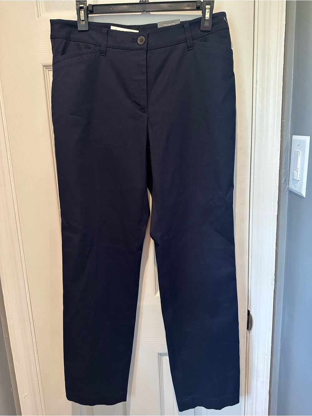 Talbots Stretch Cotton Chino Jeans Women , Navy Blue Size 6 P .
